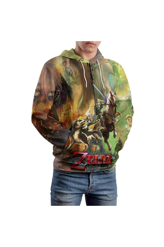 Zelda Twilight Princess Casual Hoodies Pullover Sweatshirt Long Sleeve Hooded Jackets with Pockets Men Women