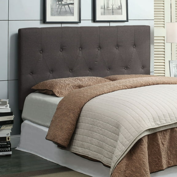 Zele Fabric Tufted Full/Queen Headboard, Gray