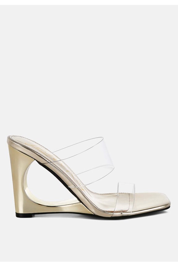 Zelene Fantasy Wedge Heel Clear Sandals
