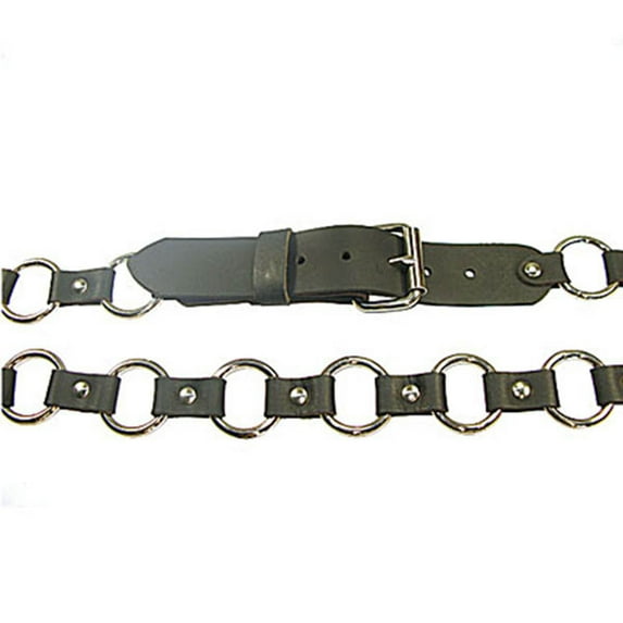 Zelikovitz 1-1/2" Handmade Solid Buffalo Leather and O-Ring Belt - 34"