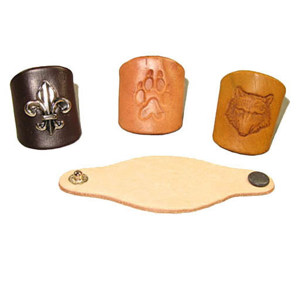 Zelikovitz Neckerchief Slide 25 Pack - Blank Pre-Cut Vegetable Tanned Tooling Leather Kit with Snaps