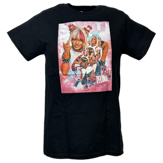 Zelina Vega Pink Logo Poster Print Black T-shirt