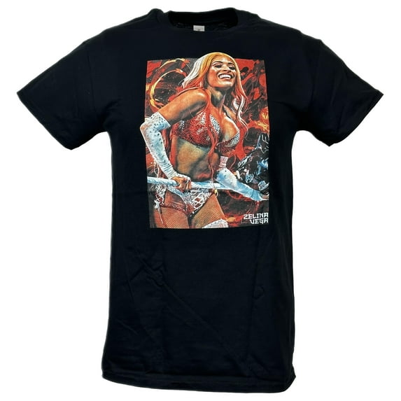Zelina Vega Red Logo Poster Print Black T-shirt