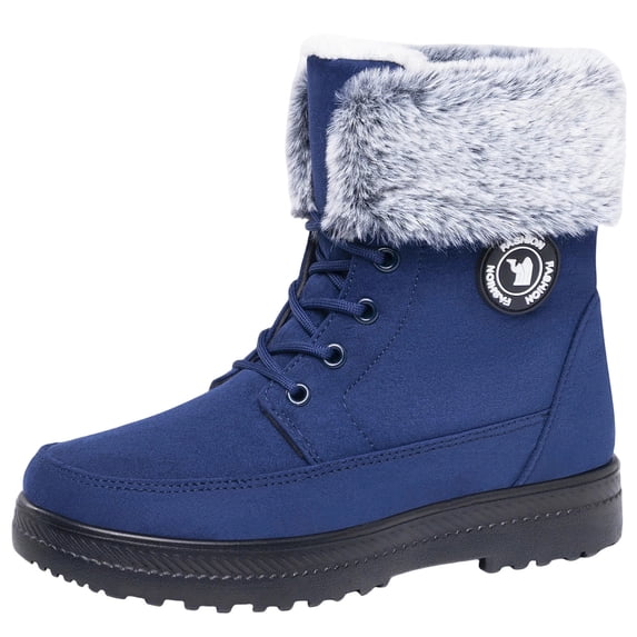 Zeliretfy High Top Winter Shoes Women Fur Lined Warm Boots Warm Lining For Cold Days Non Slip Sole For Safety Casual Style For Everyday Practical For Outdoor Activities