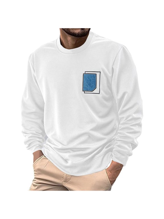 Mens Long Sleeve Pullover Hoodie Solid Color Embroidery Patch Detail Polyester Commute Wear Winter Layer Home Wear Errand Wear Gym Clothes Hike Wear