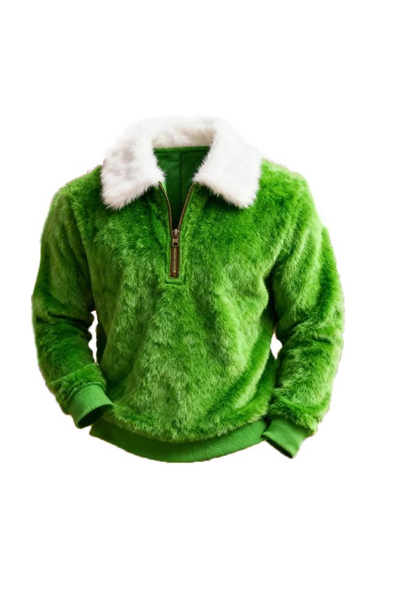 Mens Long Sleeve Zip Sweatshirt Solid Color Loose Fit Polyester All Day Wear Everyday Use Hike Wear Base Layer Regular Fit Casual Outfit Casual Style