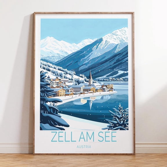 Zell Am See Salzburg Austria Winter Wedding Home Decor Print Unframed Paper Print