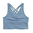 thumbnail image 1 of Zella Girl Kids Cross Back Ruched Lola Soft Bra Tank Blue Coronet Sze XS 5/6 NWT, 1 of 5