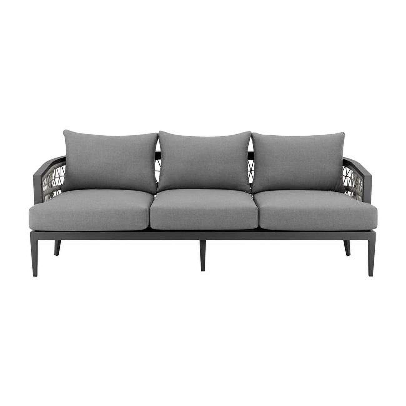 Zelda Gray Aluminum Outdoor Patio Sofa with Cushions