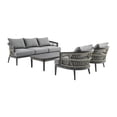 thumbnail image 1 of Zella Outdoor Patio 4 Piece Conversation Set in Aluminum, 1 of 14