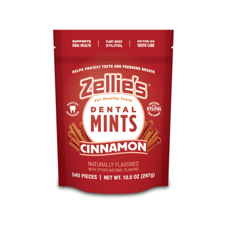 Zellies Xylitol Breath Mints, Cinnamon Flavor, Single Pouch, 540 Count