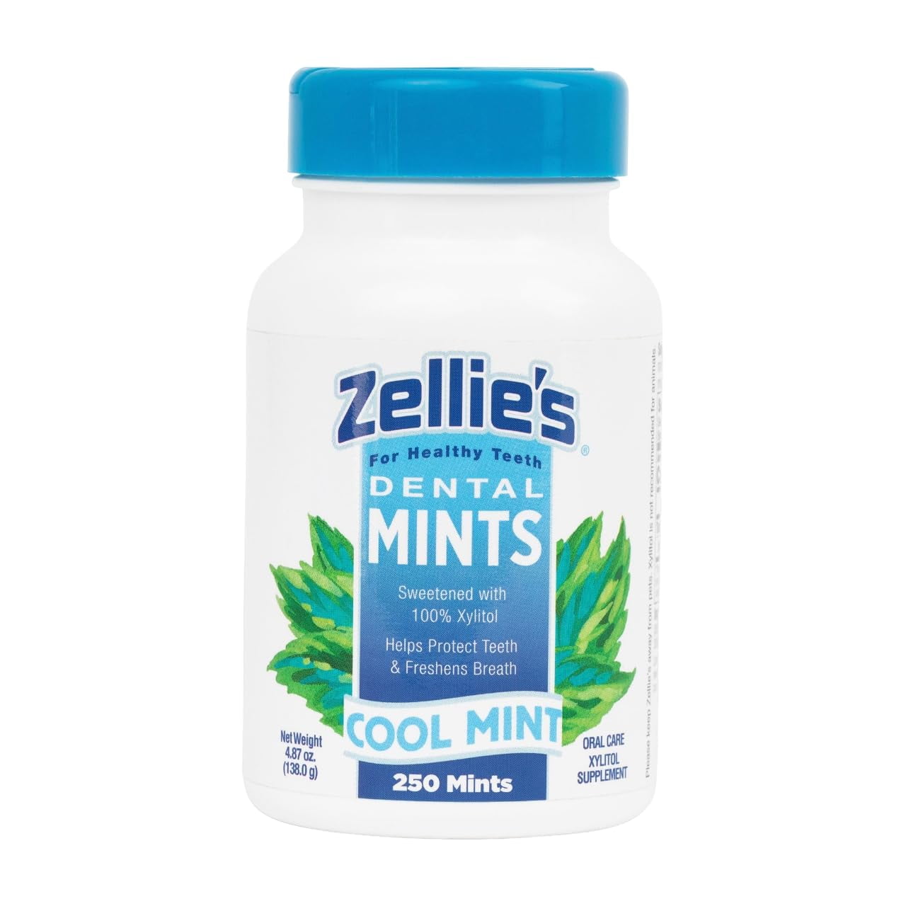 Zellie's 100 Xylitol Sugar Free Cool Mint Breath Mints NonGMO