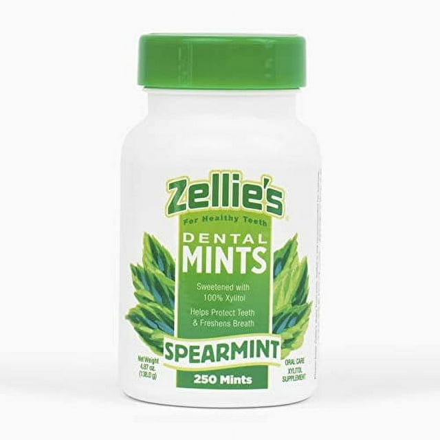 Zellie's 100 Xylitol Sugar Free Spearmint Breath Mints NonGMO