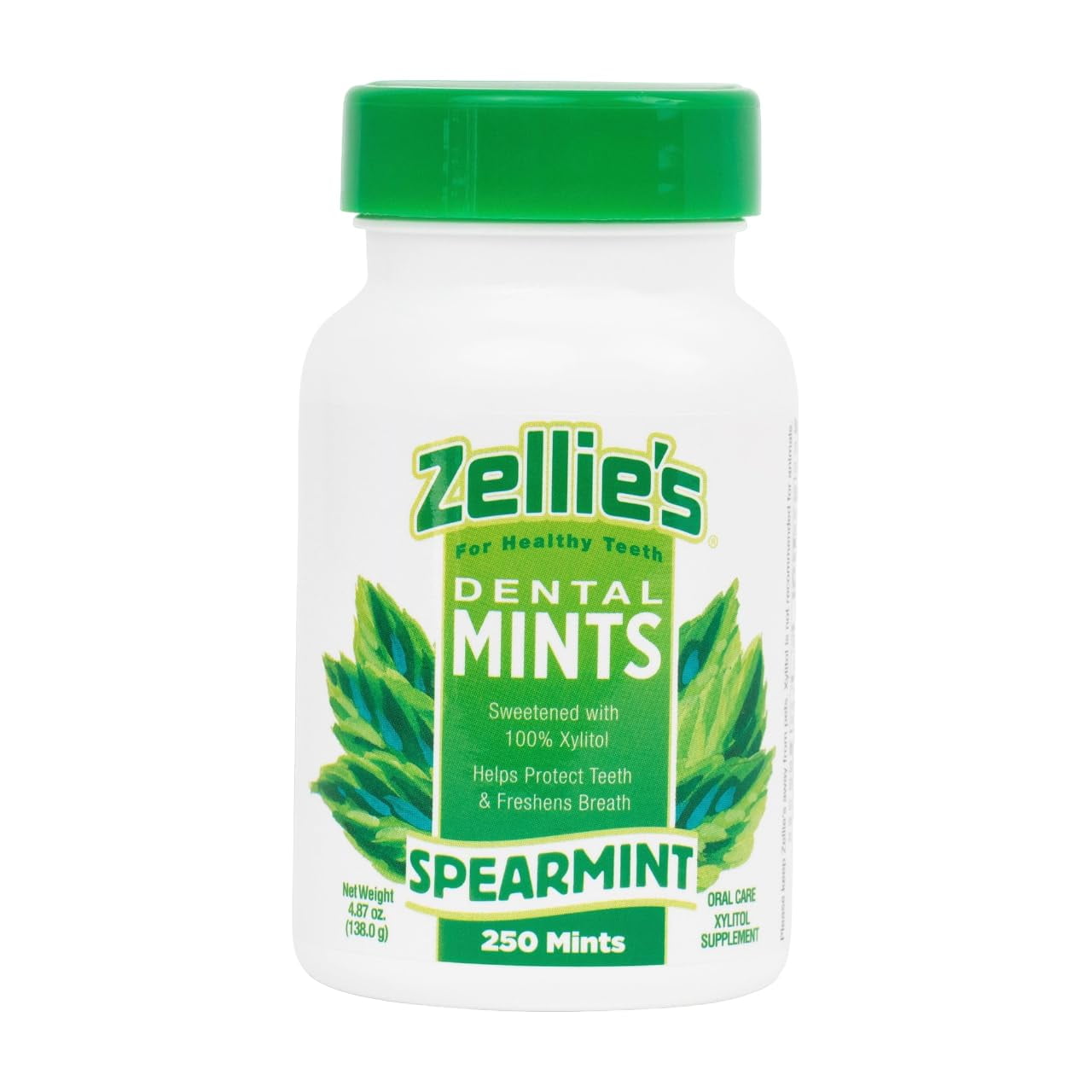 Zellie's 100 Xylitol Sugar Free Spearmint Breath Mints NonGMO