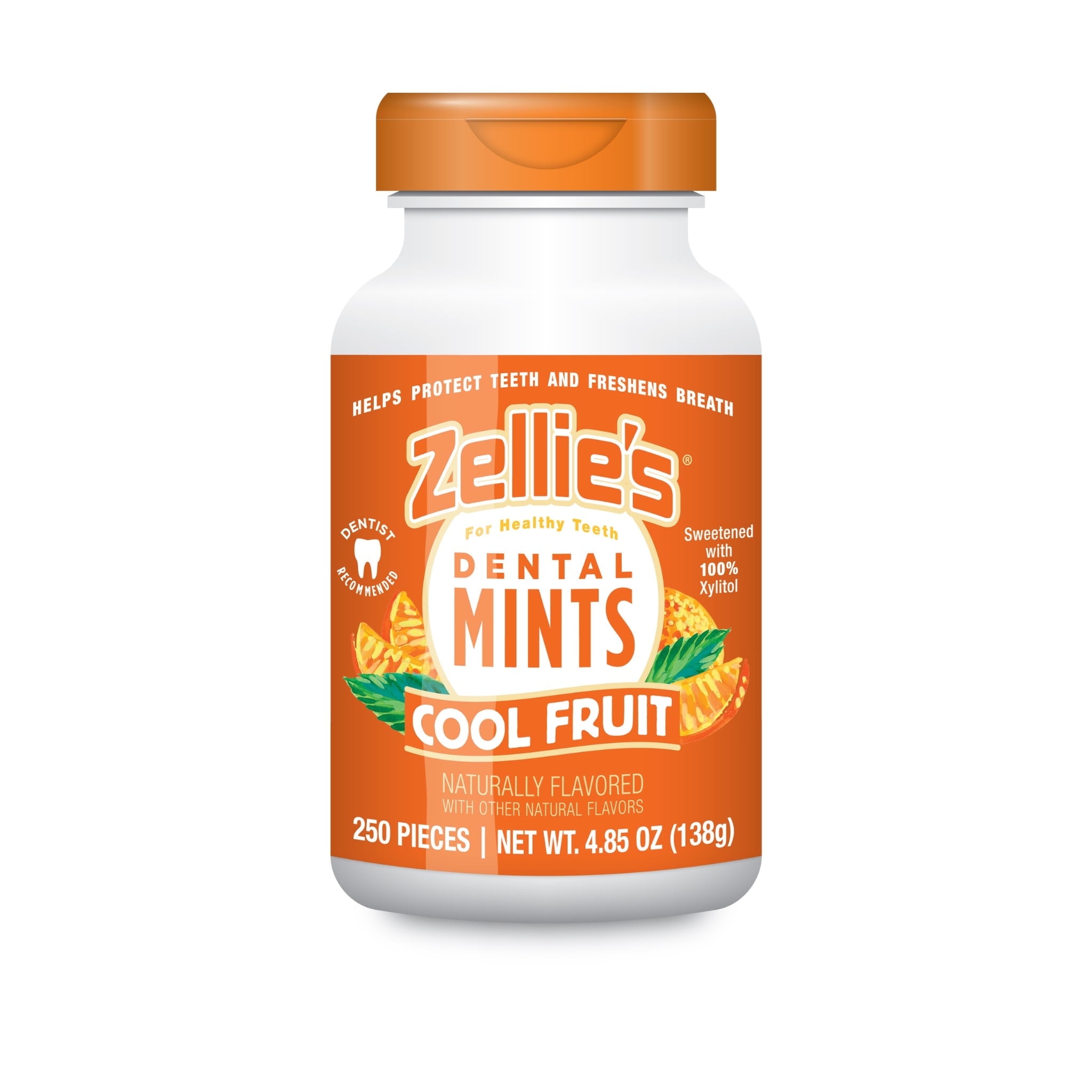 Zellie's Xylitol Mints Jar 250 Ct, Oral Health, Cavities, 0.5g