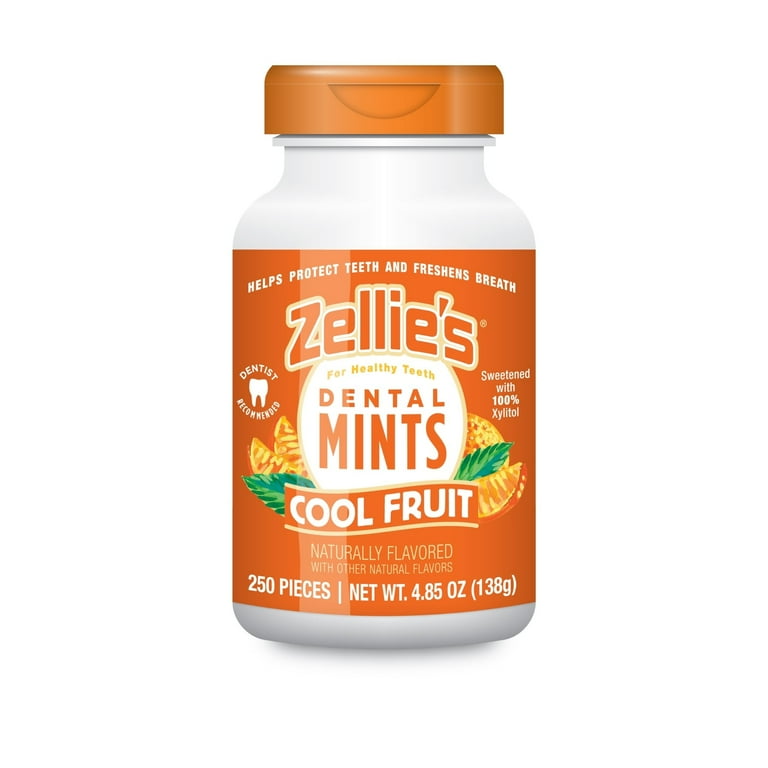 Zellie's Xylitol Mints Jar 250 Ct, Oral Health, Cavities, 0.5g