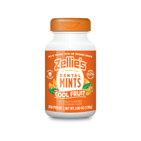 Zellies Xylitol Dental Mints, Cool Fruit Flavor, Single Jar, 250 Count