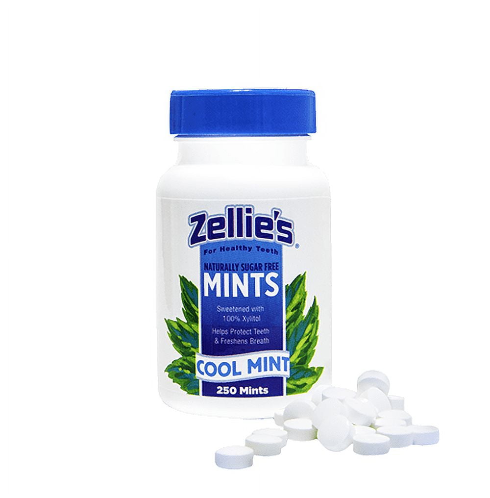 Zellie's Cool Mint Xylitol Mints Jar 250 Ct