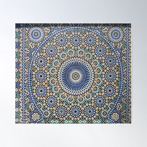 Zellige Moroccan Mosaic Tilework, Traditional Moroccan Art Poster Wall Art, Modern Wall Decor For Living Room Bedroom, 8x12 UNFRAMED