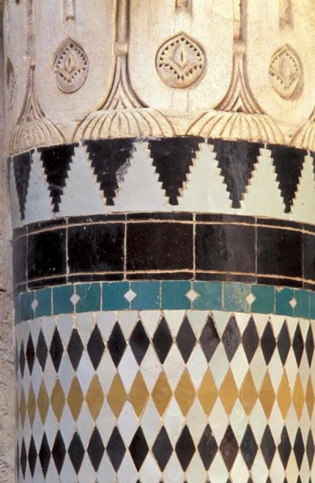 Zellij Tile and Stucco on Historic Medersa built 1333 AD Morocco Canvas Art - John & Lisa Merrill DanitaDelimont (24 x 36)