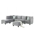 thumbnail image 1 of Zelmira Gray Velvet 7Pc Modular Sectional Sofa, 1 of 5