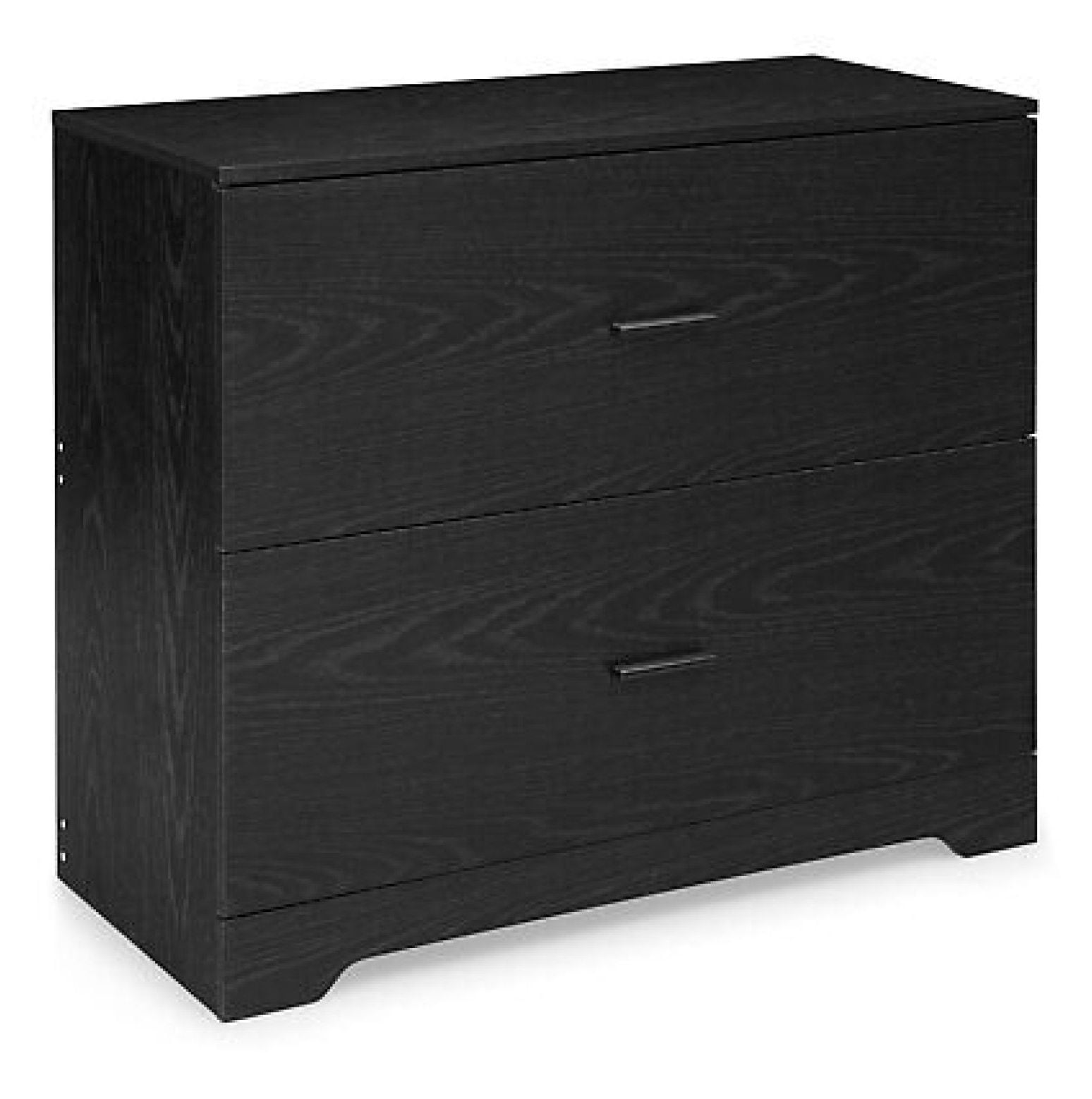 Black Engineered Wood 2-Drawer Lateral Filing Cabinet