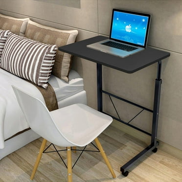 ZeloraGildan 27-37" Height Adjustable Rolling Laptop Table Computer Desk Cart Over Bed Stand-black-1