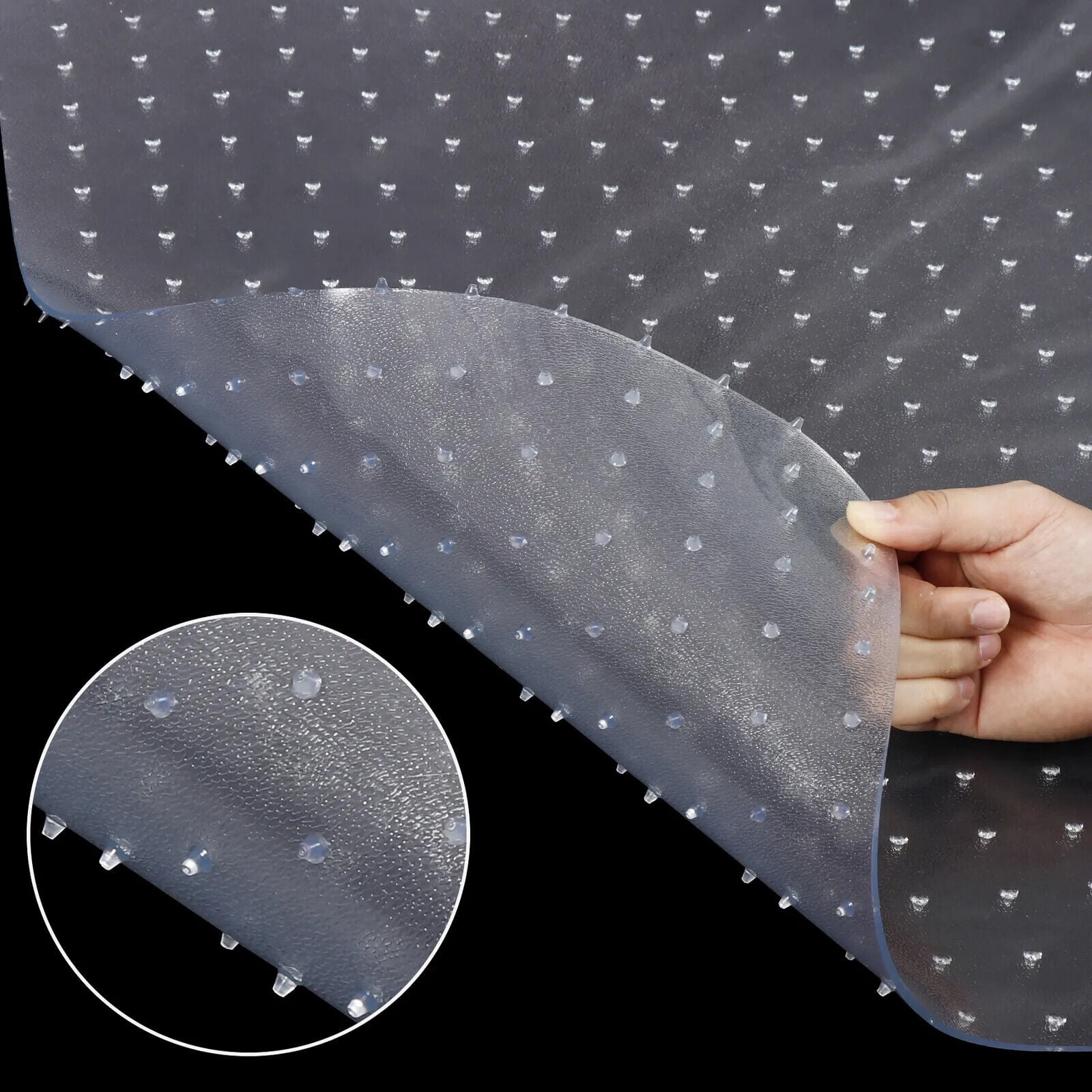 Yescom 2-Pack PVC Chair Mats For Carpet - 60x46 Inch Transparent Floor Protectors - View #5