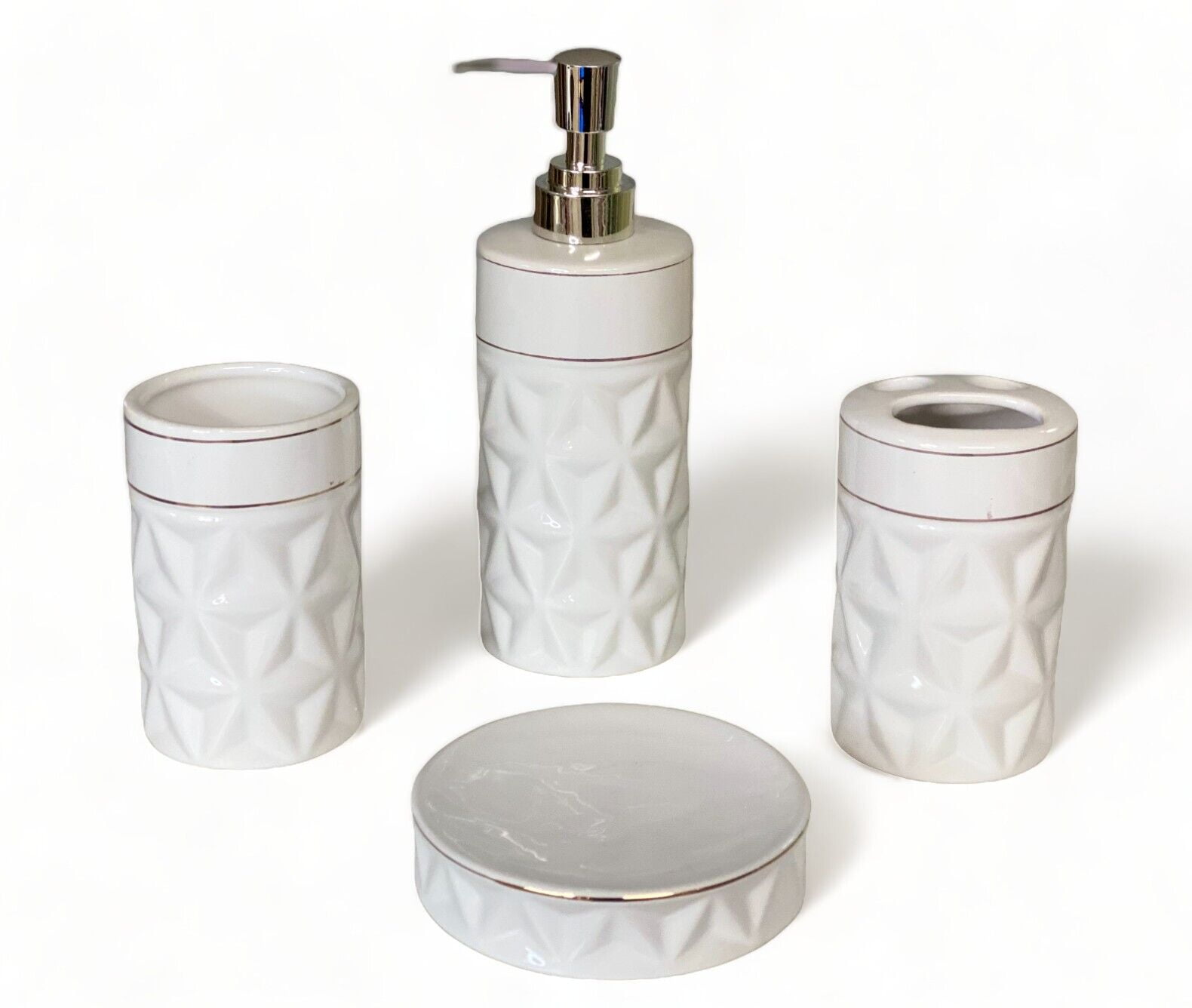 ZeloraGildan 4-PC Bathroom Accessory Set: Tumbler, Toothbrush Holder ...