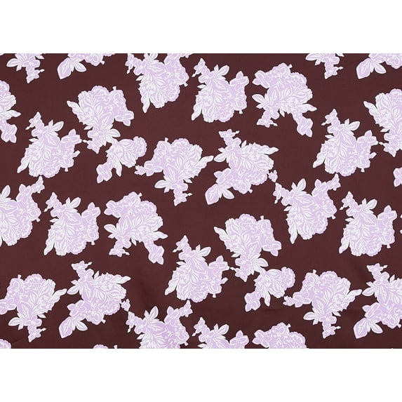 Zelouf Abstract Floral Print On Annabelle , Sewing, DIY, Crafts Fabric by the Yard, Brown/lilac, 50 Yard