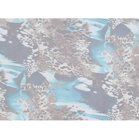 Zelouf Abstract Leopard Print On Mjc  , Sewing, DIY, Crafts Fabric by the Yard, Teal/brown, 3 Yard