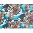 thumbnail image 1 of Zelouf Abstract Leopard Print On Silky Knit  , Sewing, DIY, Crafts Fabric by the Yard, Teal/brown, 10 Yard, 1 of 2