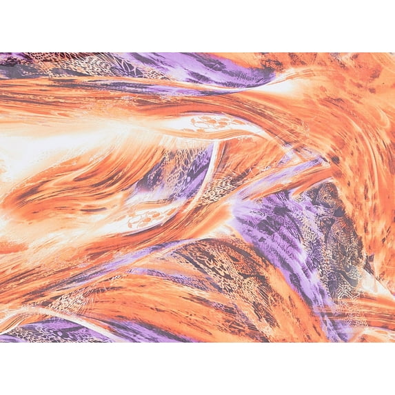 Zelouf Abstract Print On Silky Knit , Sewing, DIY, Crafts Fabric by the Yard, Coral/lilac, 20 Yard