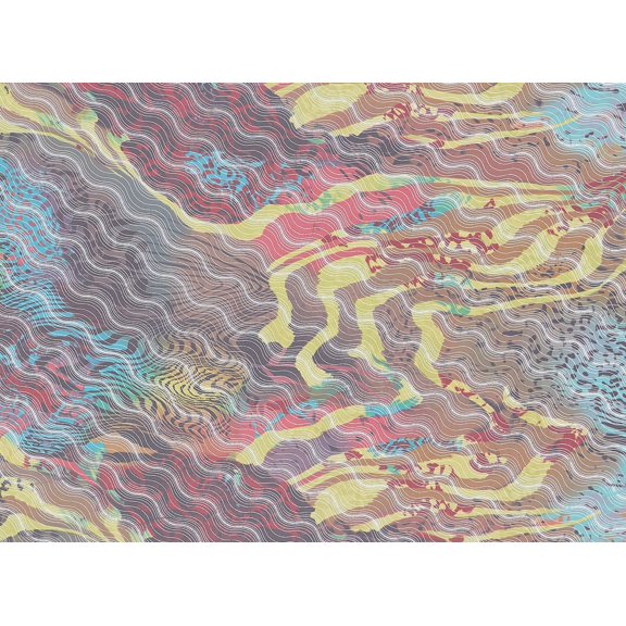 Zelouf Abstract Print With Foil On Hmc  , Sewing, DIY, Crafts Fabric by the Yard, Caribbeancool/s, 7 Yard