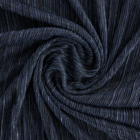 Zelouf Aby Crinkled Lurex Mesh , Sewing, DIY, Crafts Fabric by the Yard, Black/indigo, 20 Yard