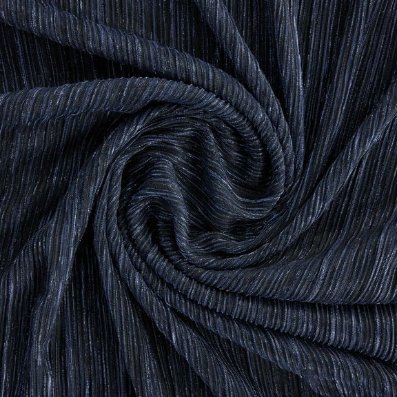 Zelouf Aby Crinkled Lurex Mesh  , Sewing, DIY, Crafts Fabric by the Yard, Black/indigo, 5 Yard