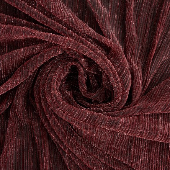 Zelouf Aby Crinkled Lurex Mesh , Sewing, DIY, Crafts Fabric by the Yard, Black/red/rose, 50 Yard