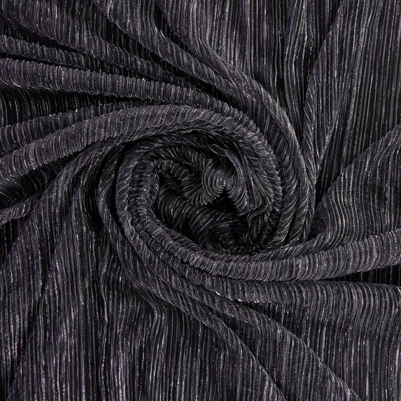Zelouf Aby Crinkled Lurex Mesh , Sewing, DIY, Crafts Fabric by the Yard, Black/silver/violet, 7 Yard