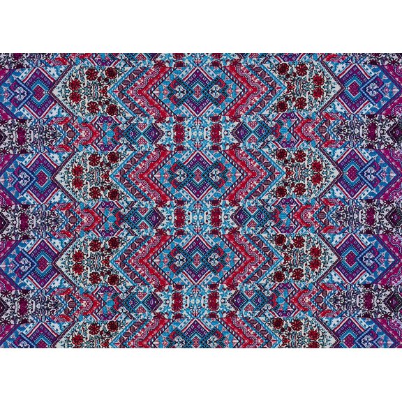 Zelouf Aiyana Ethnic Double Border On Ity  , Sewing, DIY, Crafts Fabric by the Yard, C643 Stnbl/grpe, 3 Yard