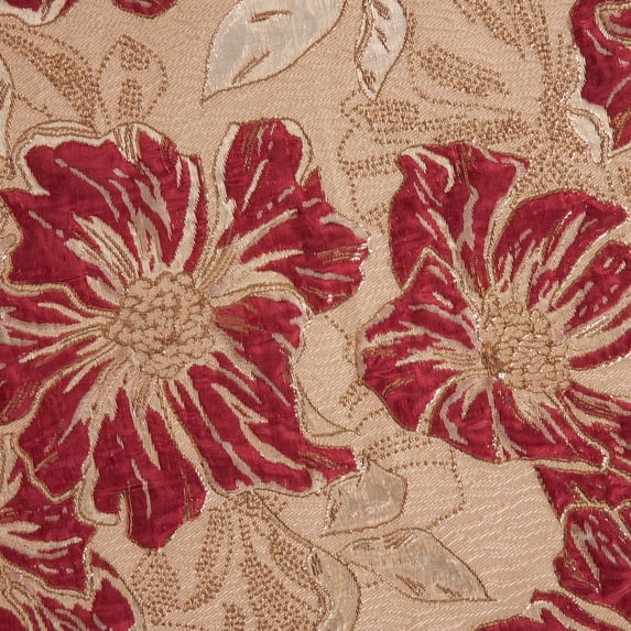 Zelouf Alice Floral Jacquard , Sewing, DIY, Crafts Fabric by the Yard, Rosegold/berry, 5 Yard