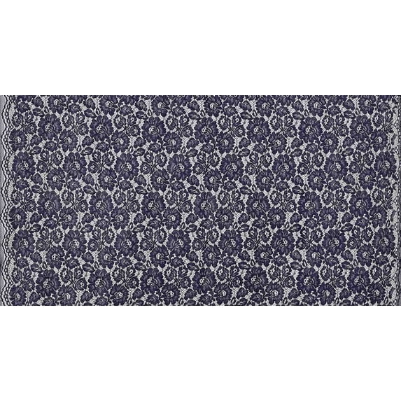 Zelouf Alilana Floral Corded Lace , Sewing, DIY, Crafts Fabric by the Yard, Arresting Navy, 3 Yard