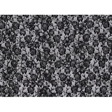 Zelouf Alina Embroidered Lace W/sequins  , Sewing, DIY, Crafts Fabric by the Yard, Black, 3 Yard