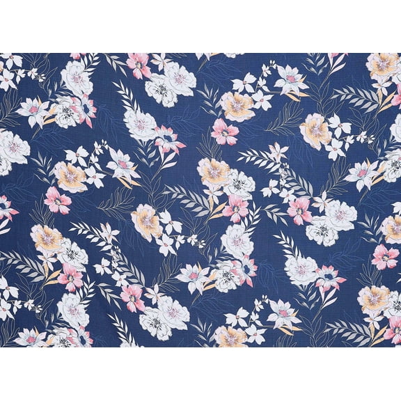 Zelouf Alina Poly Linen Solid , Sewing, DIY, Crafts Fabric by the Yard, C435 Dknavy/pnk, 5 Yard