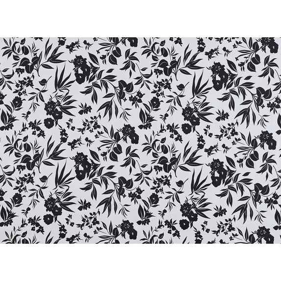 Zelouf Allover Floral Print On Spandex Shimmer , Sewing, DIY, Crafts Fabric by the Yard, Iovry/black, 7 Yard