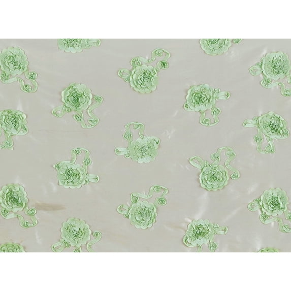 Zelouf Allover Flower Sutash On N/p Taffeta , Sewing, DIY, Crafts Fabric by the Yard, Frosty Yellow, 7 Yard