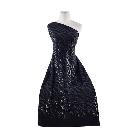 Zelouf Almani Sweater W/sequence , Sewing, DIY, Crafts Fabric by the Yard, 999 Blk/blk, 5 Yard