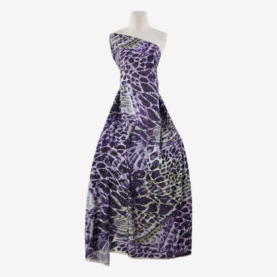 Zelouf Amile Print Trans Chiffon , Sewing, DIY, Crafts Fabric by the Yard, Lilac Sage, 10 Yard