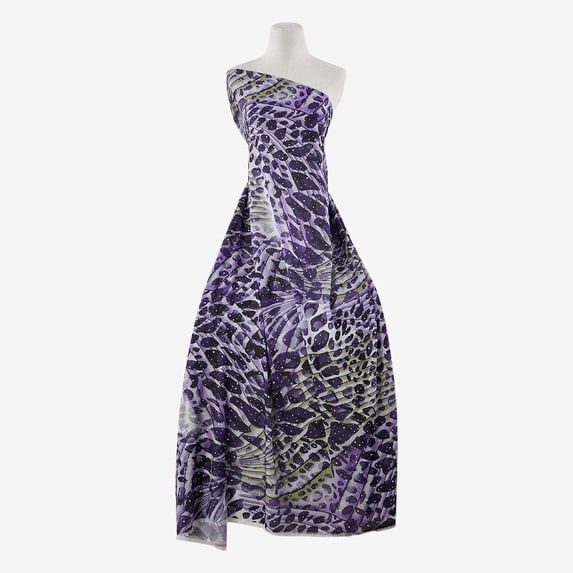 Zelouf Amile Print Trans Chiffon , Sewing, DIY, Crafts Fabric by the Yard, Lilac Sage, 7 Yard