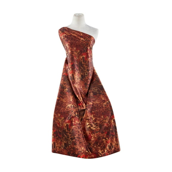 Zelouf Animal Print On Danielle Stretch Satin , Sewing, DIY, Crafts Fabric by the Yard, Gold, 3 Yard