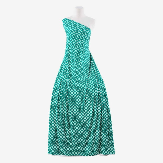 Zelouf Ardelle Puff Print Ity , Sewing, DIY, Crafts Fabric by the Yard, Green, 5 Yard